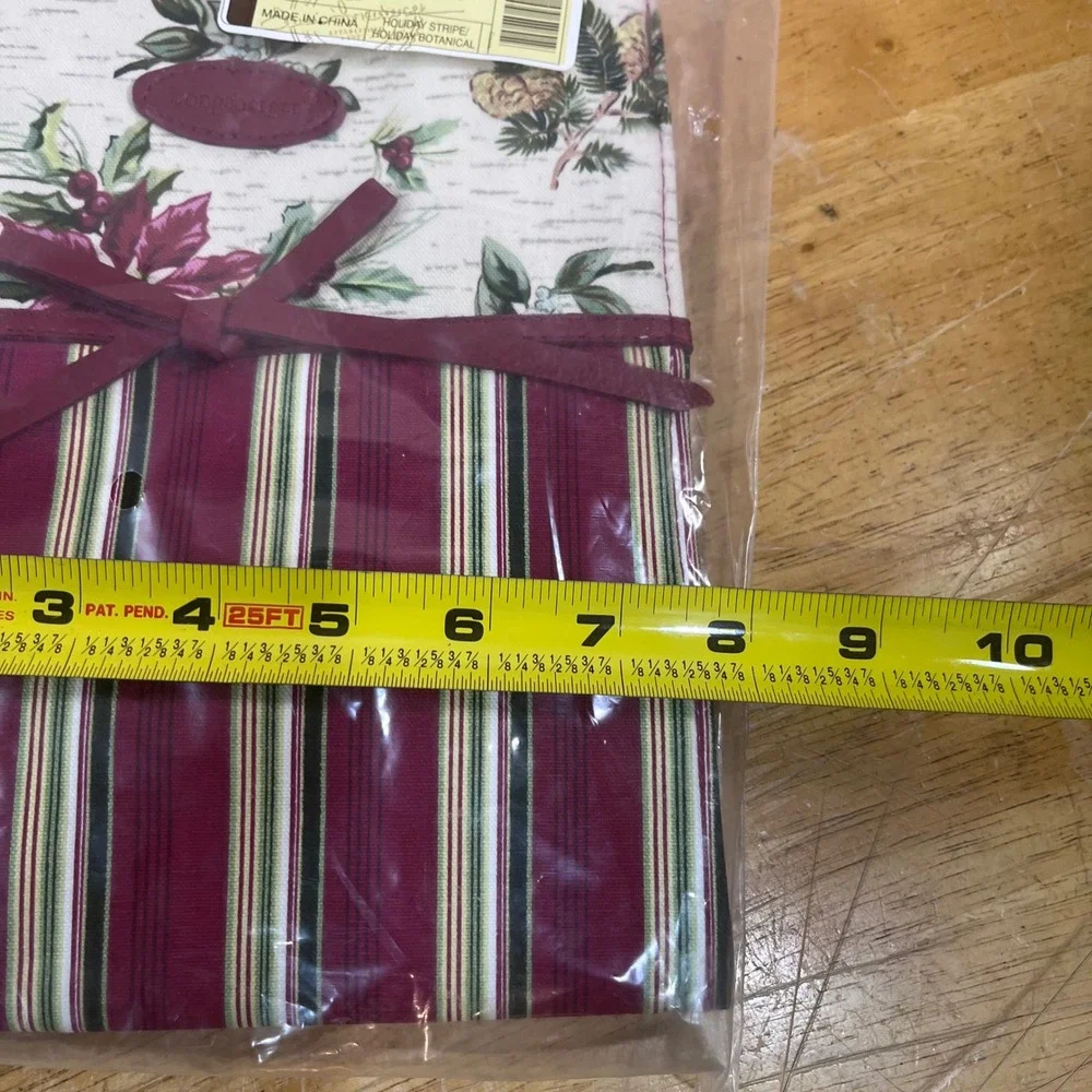 Longaberger‎ Holiday Gift Bag Vtg Holiday Stripe Botanical Fabric Tote 23540 NEW
